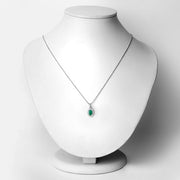 Bids.com 0.89 Carat Genuine Zambian Emerald and Lab Grown Diamond .925 Sterling Silver Pendant Pendants