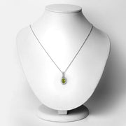 Bids.com 1.90 Carat Genuine Peridot and Lab Grown Diamond .925 Sterling Silver Pendant Pendants