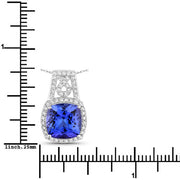Bids.com 4.30 Carat Genuine Tanzanite and White Diamond 14K White Gold Pendant Pendants