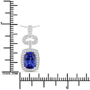 Bids.com 2.62 Carat Genuine Tanzanite and White Diamond 14K White Gold Pendant Pendants