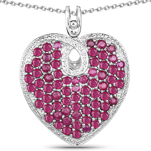 Bids.com 8.03 Carat Genuine Ruby .925 Sterling Silver Pendant Pendants