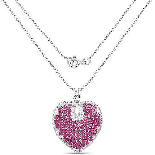 Bids.com 8.03 Carat Genuine Ruby .925 Sterling Silver Pendant Pendants