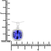 Bids.com 2.65 Carat Genuine Tanzanite and White Diamond 14K White Gold Pendant Pendants