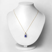 Bids.com 2.23 Carat Genuine Tanzanite and White Diamond 14K Yellow Gold Pendant Pendants