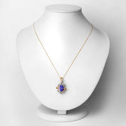 Bids.com 4.61 Carat Genuine Tanzanite and White Diamond 14K White Gold(Two-Tone) Pendant Pendants