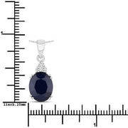 Bids.com 4.41 Carat Genuine Blue Sapphire and White Diamond 14K White Gold Pendant Pendants
