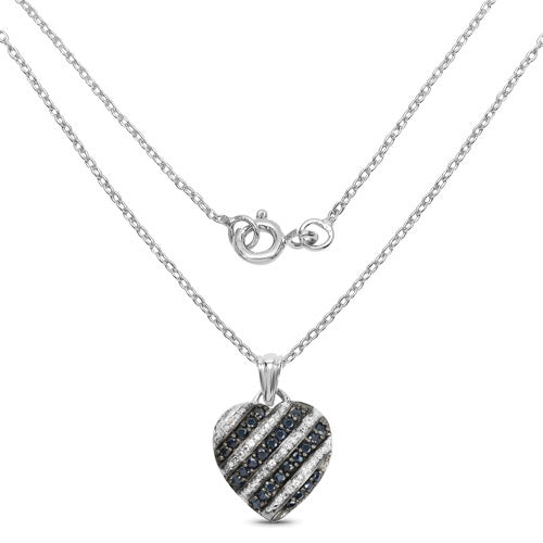 Bids.com 1.55 Carat Genuine Blue Sapphire and White Topaz .925 Sterling Silver Pendant Pendants