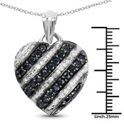 Bids.com 1.55 Carat Genuine Blue Sapphire and White Topaz .925 Sterling Silver Pendant Pendants