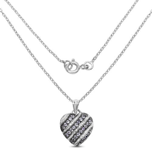Bids.com 1.30 Carat Genuine Tanzanite and White Topaz .925 Sterling Silver Pendant Pendants