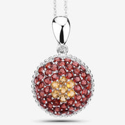 Bids.com 4.57 Carat Genuine Citrine and Garnet .925 Sterling Silver Pendant Pendants