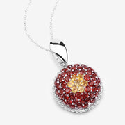 Bids.com 4.57 Carat Genuine Citrine and Garnet .925 Sterling Silver Pendant Pendants