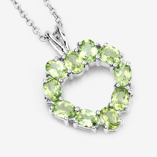 Bids.com 1.70 Carat Genuine Peridot .925 Sterling Silver Pendant Pendants