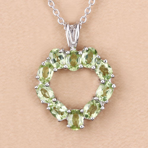Bids.com 1.70 Carat Genuine Peridot .925 Sterling Silver Pendant Pendants