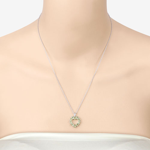 Bids.com 1.70 Carat Genuine Peridot .925 Sterling Silver Pendant Pendants