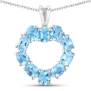 Bids.com 1.90 Carat Genuine Swiss Blue Topaz .925 Sterling Silver Pendant Pendants
