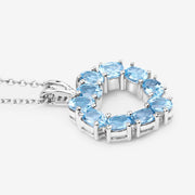 Bids.com 1.90 Carat Genuine Swiss Blue Topaz .925 Sterling Silver Pendant Pendants