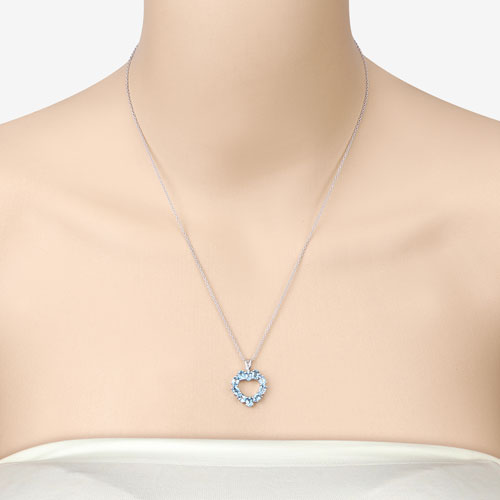 Bids.com 1.90 Carat Genuine Swiss Blue Topaz .925 Sterling Silver Pendant Pendants