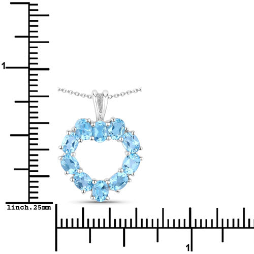 Bids.com 1.90 Carat Genuine Swiss Blue Topaz .925 Sterling Silver Pendant Pendants