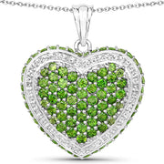 Bids.com 4.62 Carat Genuine Chrome Diopside .925 Sterling Silver Pendant Pendants
