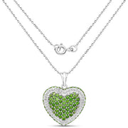 Bids.com 4.62 Carat Genuine Chrome Diopside .925 Sterling Silver Pendant Pendants