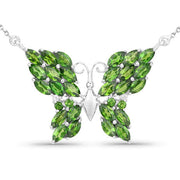 Bids.com 4.88 Carat Genuine Chrome Diopside and White Topaz .925 Sterling Silver Pendant Pendants