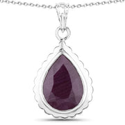 Bids.com 14.10 Carat Genuine Ruby .925 Sterling Silver Pendant Pendants
