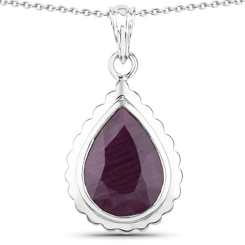 Bids.com 14.10 Carat Genuine Ruby .925 Sterling Silver Pendant Pendants
