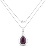 Bids.com 14.10 Carat Genuine Ruby .925 Sterling Silver Pendant Pendants
