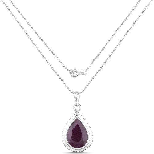 Bids.com 14.10 Carat Genuine Ruby .925 Sterling Silver Pendant Pendants