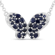 Bids.com 3.83 Carat Genuine Blue Sapphire and White Zircon .925 Sterling Silver Pendant Pendants