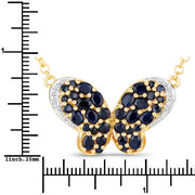 Bids.com 3.83 Carat Genuine Blue Sapphire and White Zircon .925 Sterling Silver Pendant Pendants