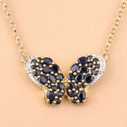 Bids.com 3.83 Carat Genuine Blue Sapphire and White Zircon .925 Sterling Silver Pendant Pendants