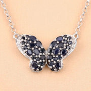 Bids.com 3.83 Carat Genuine Blue Sapphire and White Zircon .925 Sterling Silver Pendant Pendants