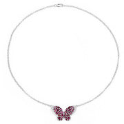 Bids.com 4.15 Carat Genuine Rhodolite and White Topaz .925 Sterling Silver Pendant Pendants