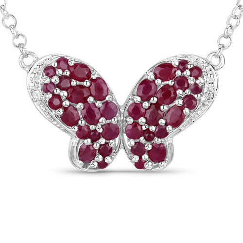 Bids.com 4.15 Carat Genuine Ruby and White Zircon .925 Sterling Silver Pendant Pendants