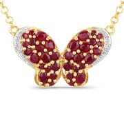 Bids.com 4.15 Carat Genuine Ruby and White Zircon .925 Sterling Silver Pendant Pendants