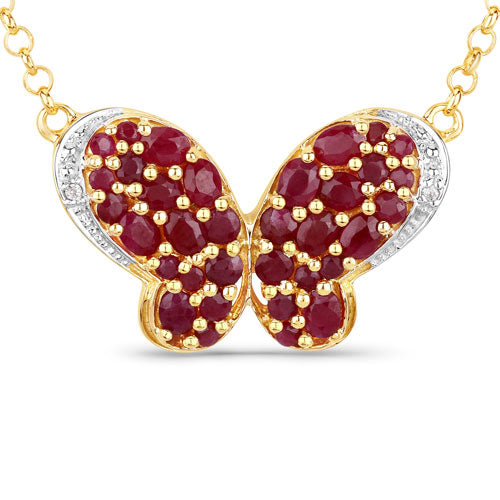 Bids.com 4.15 Carat Genuine Ruby and White Zircon .925 Sterling Silver Pendant Pendants