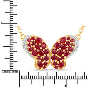 Bids.com 4.15 Carat Genuine Ruby and White Zircon .925 Sterling Silver Pendant Pendants