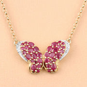 Bids.com 4.15 Carat Genuine Ruby and White Zircon .925 Sterling Silver Pendant Pendants
