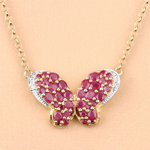 Bids.com 4.15 Carat Genuine Ruby and White Zircon .925 Sterling Silver Pendant Pendants
