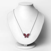 Bids.com 4.15 Carat Genuine Ruby and White Zircon .925 Sterling Silver Pendant Pendants