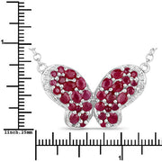 Bids.com 4.15 Carat Genuine Ruby and White Zircon .925 Sterling Silver Pendant Pendants