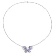 Bids.com 3.31 Carat Genuine Tanzanite & White Topaz .925 Sterling Silver Pendant Pendants