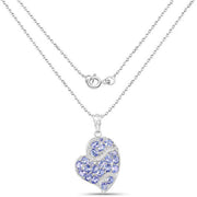 Bids.com 3.40 Carat Genuine Tanzanite and White Topaz .925 Sterling Silver Pendant Pendants