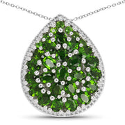 Bids.com 4.65 Carat Genuine Chrome Diopside .925 Sterling Silver Pendant Pendants