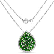 Bids.com 4.65 Carat Genuine Chrome Diopside .925 Sterling Silver Pendant Pendants