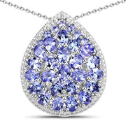 Bids.com 4.16 Carat Genuine Tanzanite .925 Sterling Silver Pendant Pendants
