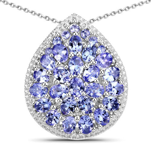 Bids.com 4.16 Carat Genuine Tanzanite .925 Sterling Silver Pendant Pendants