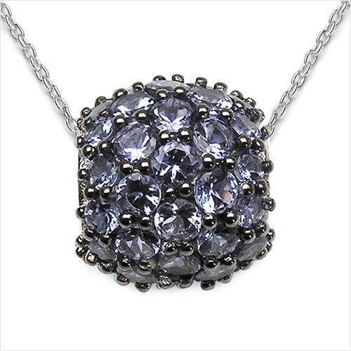 Bids.com 3.08 Carat Genuine Tanzanite .925 Sterling Silver Pendant Pendants