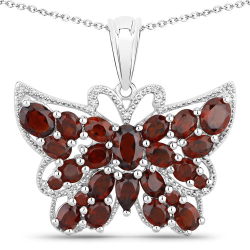Bids.com 4.90 Carat Genuine Garnet .925 Sterling Silver Pendant Pendants
